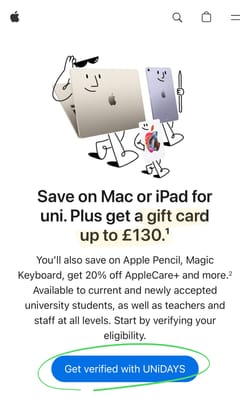 英國🇬🇧Apple store education教育價學生折扣怎麼搞？