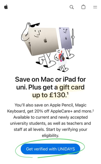 英國🇬🇧Apple store education教育價學生折扣怎麼搞？